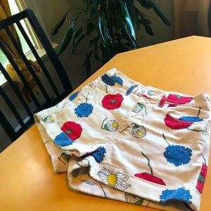 American apparel floral jean shorts